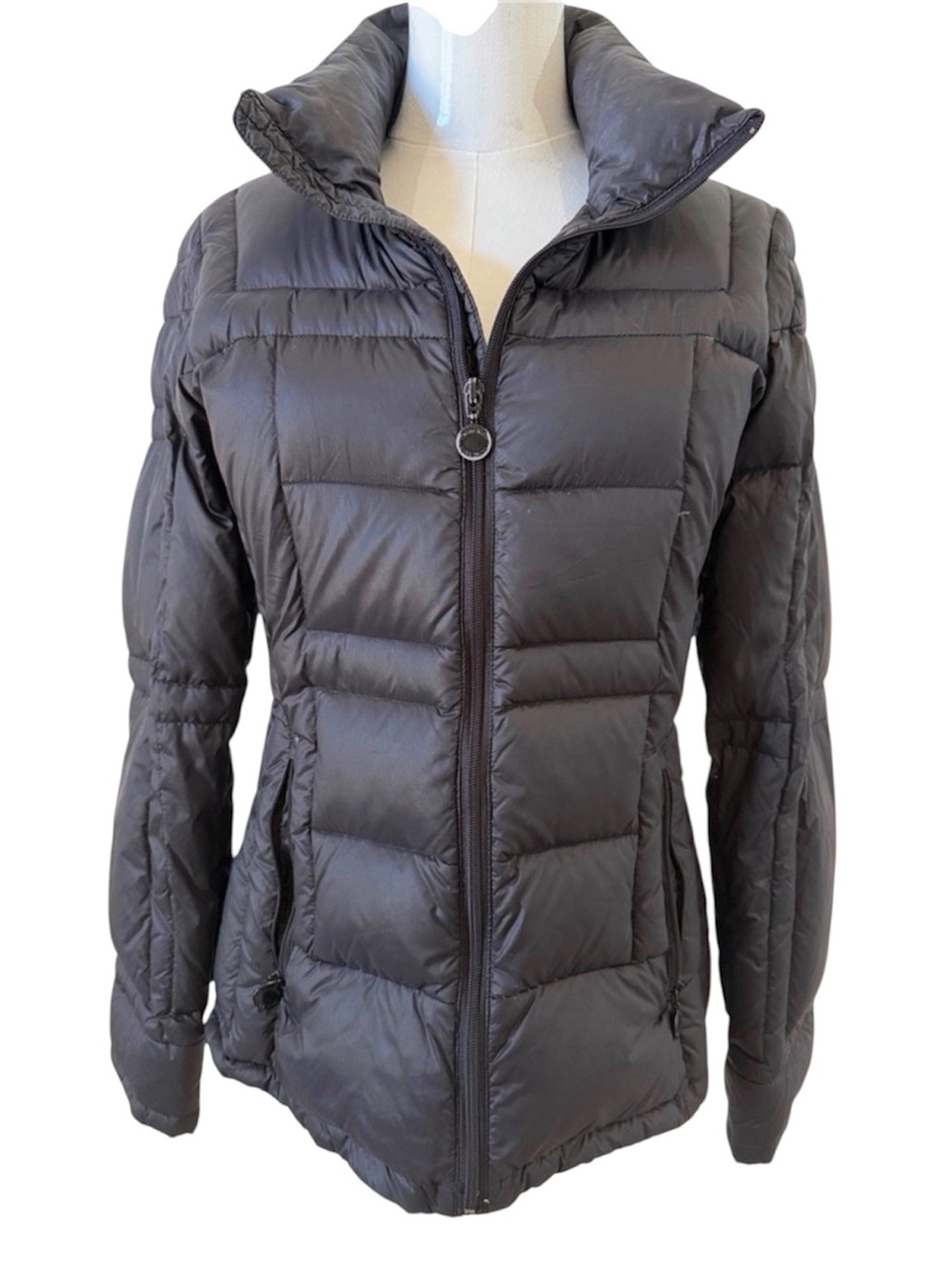 Calvin Klein Black Quilted Premium Down Packable Puffy Jacket Size S